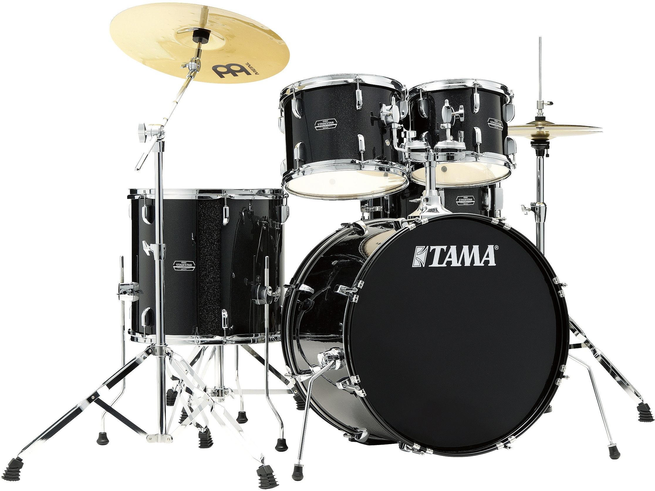Tama Stagestar St52h5 22 Poplar Kit - 5 FÛts - Black Night Sparkle - Bühne Akustik Schlagzeug - Main picture