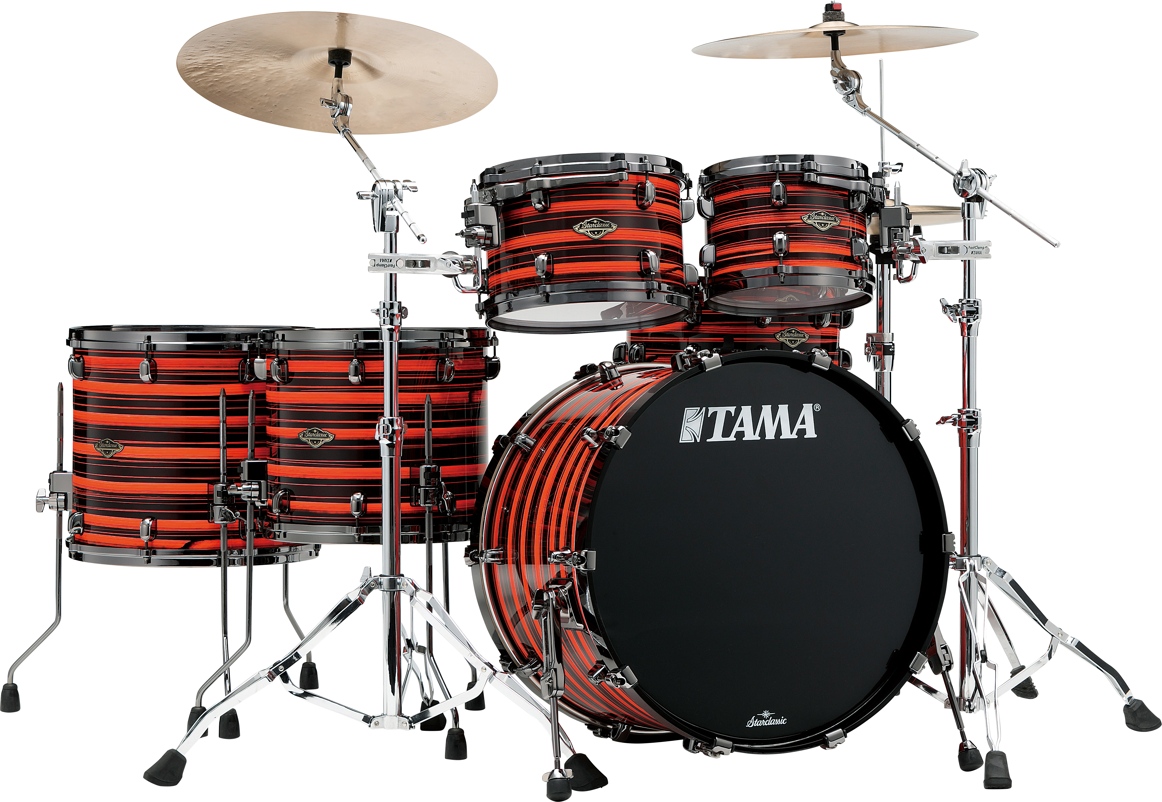 Tama Starclassic Kit 5 Futs Walnut Birch - Neon Orange Oyster - Akustik Schlagzeug Fusion - Main picture