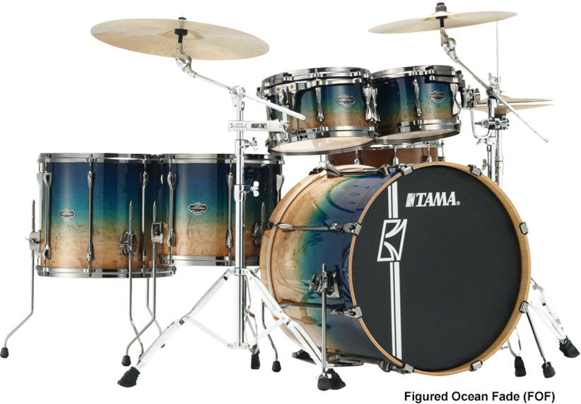 Tama Superstar Hyper-drive Limited Edition Ml52hlzbsg-fof - 5 FÛts - Figured Ocean Fade - Standard Akustik Schlagzeug - Main picture