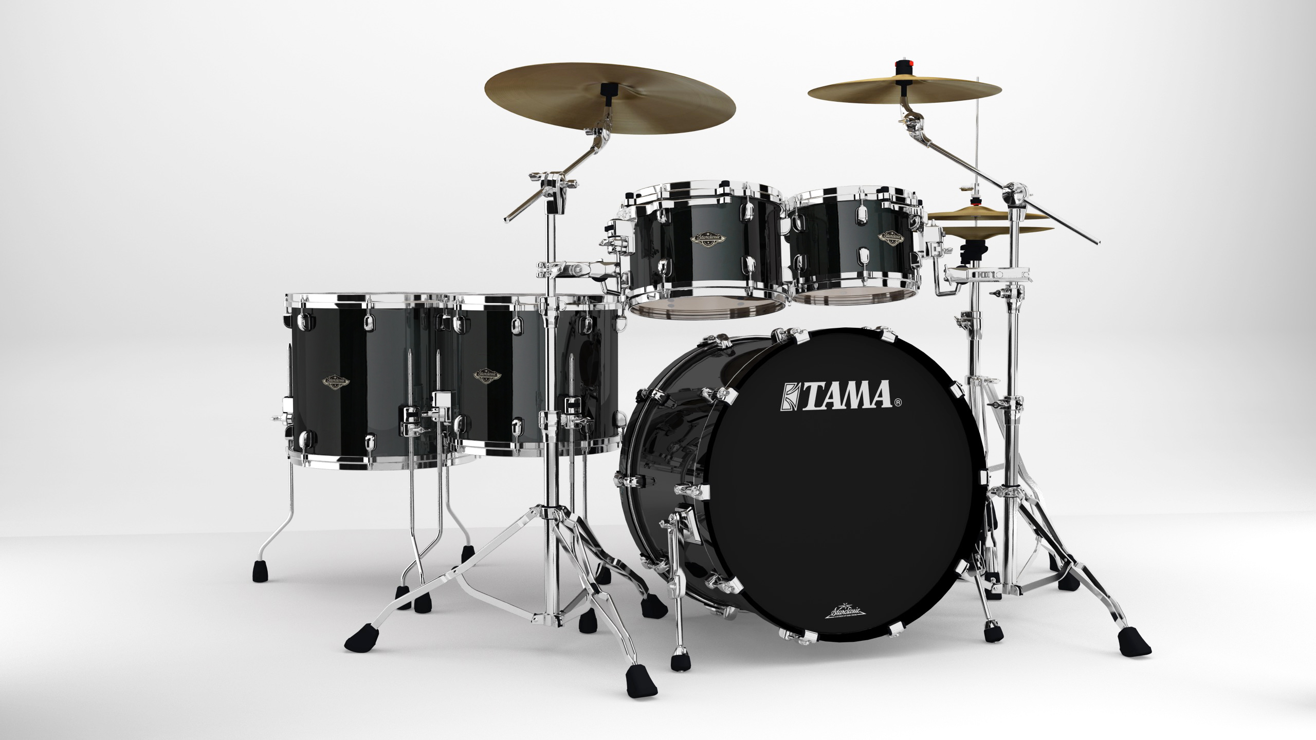 Tama Wbs52rzs-pbk Starclassic Walnut Birch 22 - Piano Black - Standard Akustik Schlagzeug - Main picture