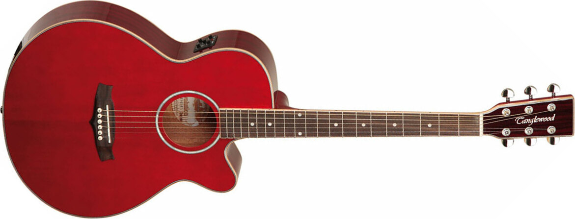 Tanglewood Tsf Ce R Evolution Iv Super Folk Cw Cedre Acajou Rw - Red - Elektroakustische Gitarre - Main picture