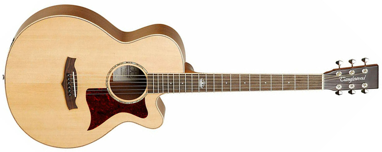 Tanglewood Tw145 Ss Ce Premier Super Folk 000 Cw Epicea Acajou - Natural Satin - Westerngitarre & electro - Main picture