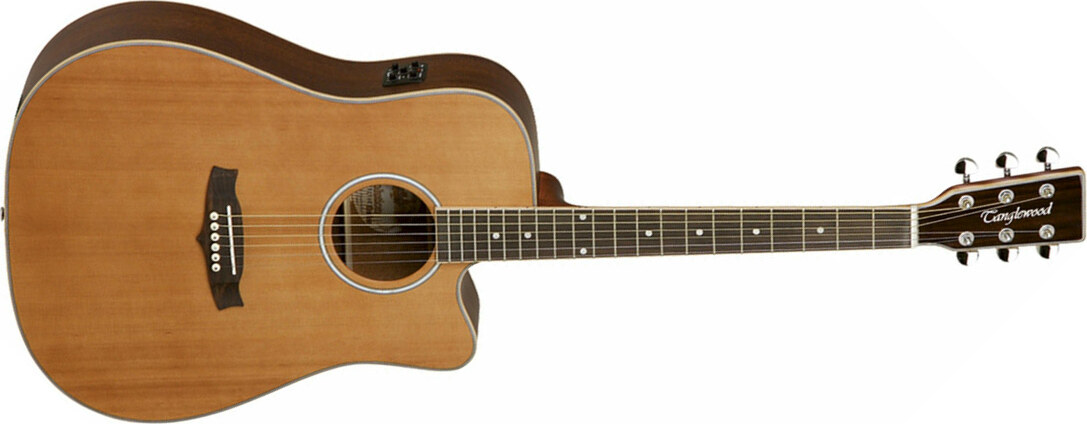 Tanglewood Tw28 Csn Ce Evolution V Dreadnought Cw Cedre Acajou - Natural Satin - Elektroakustische Gitarre - Main picture