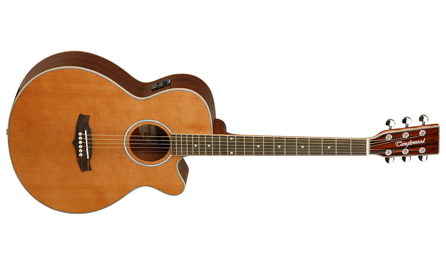 Tanglewood Tsfcen Evolution Super Folk 000 Cw Cedre Acajou - Natural Satin - Elektroakustische Gitarre - Variation 1