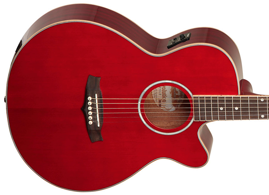 Tanglewood Tsf Ce R Evolution Iv Super Folk Cw Cedre Acajou Rw - Red - Elektroakustische Gitarre - Variation 2