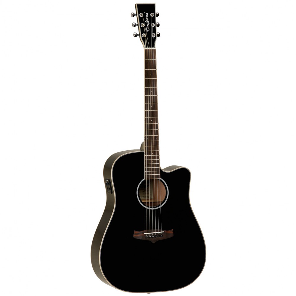 Tanglewood Tw28slbk Ce Evolution V Dreadnought Cw Cedre Acajou - Black - Elektroakustische Gitarre - Variation 1