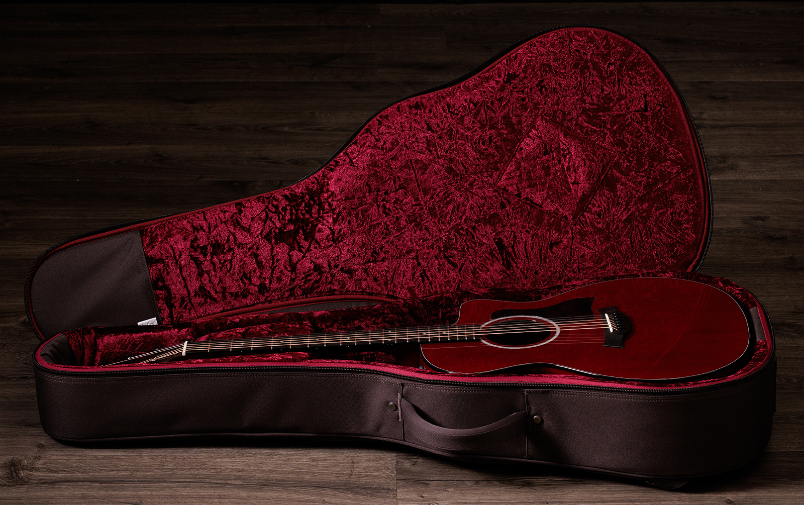 Taylor 224ce Plus Special Edition Grand Auditorium Cw Acajou Sapele Eb Es2 - Trans Red - Folk-Gitarre - Variation 8