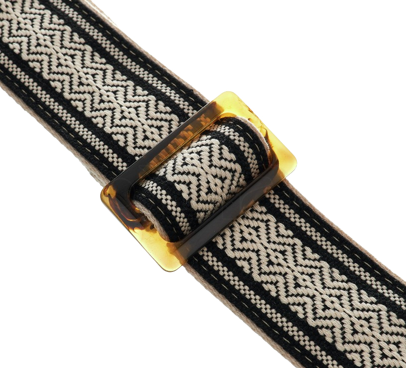 Taylor Academy Jacquard Leather Guitar Strap 2-inc White/black 4004-20 - Gitarrengurt - Variation 1
