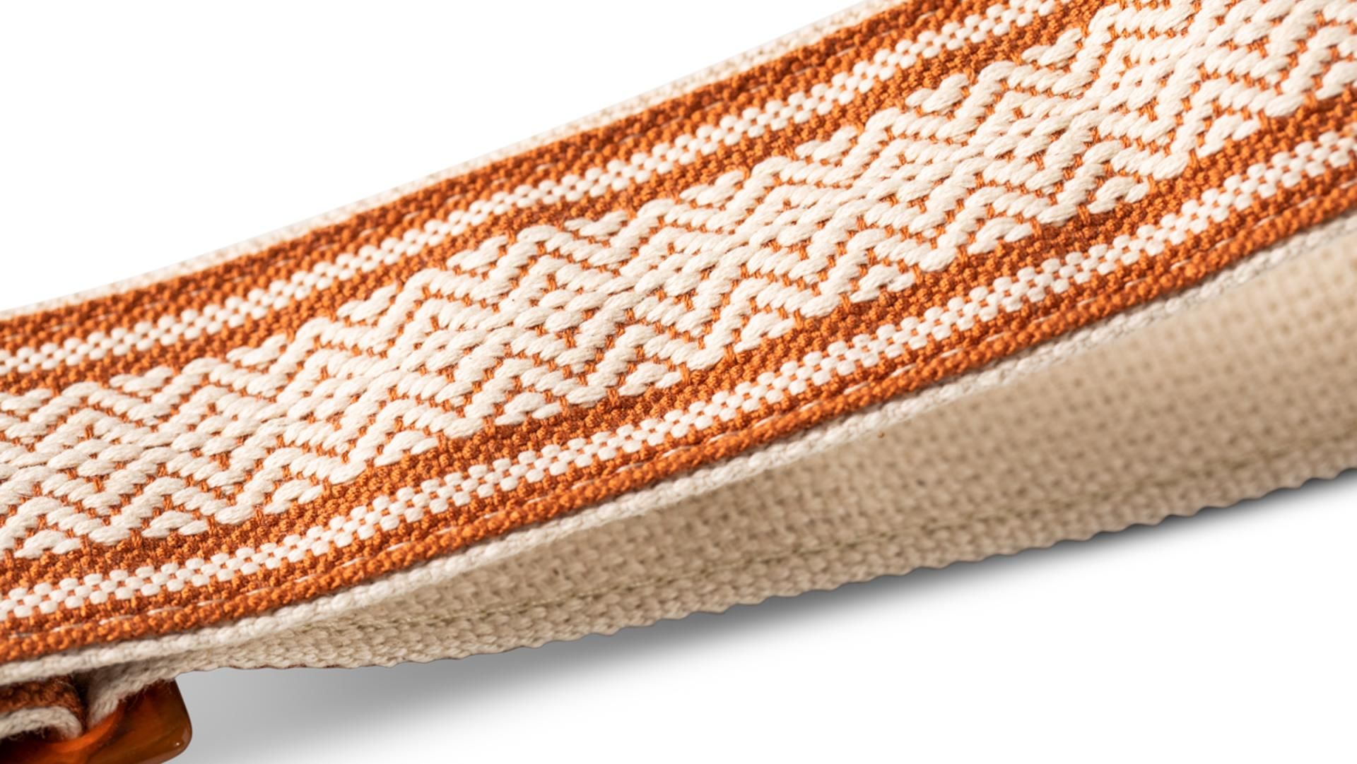 Taylor Academy Jacquard Leather Guitar Strap 2-inc White/brown 4003-20 - Gitarrengurt - Variation 1