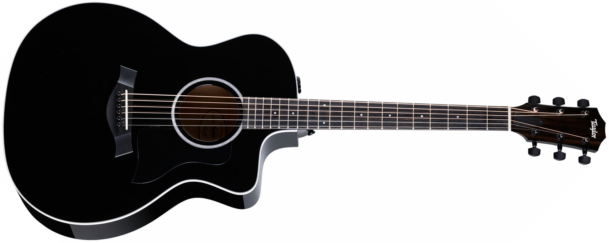 Taylor 214ce-blk Plus 2024 Grand Auditorium Cw Epicea Palissandre Eb Es2 - Black - Elektroakustische Gitarre - Main picture