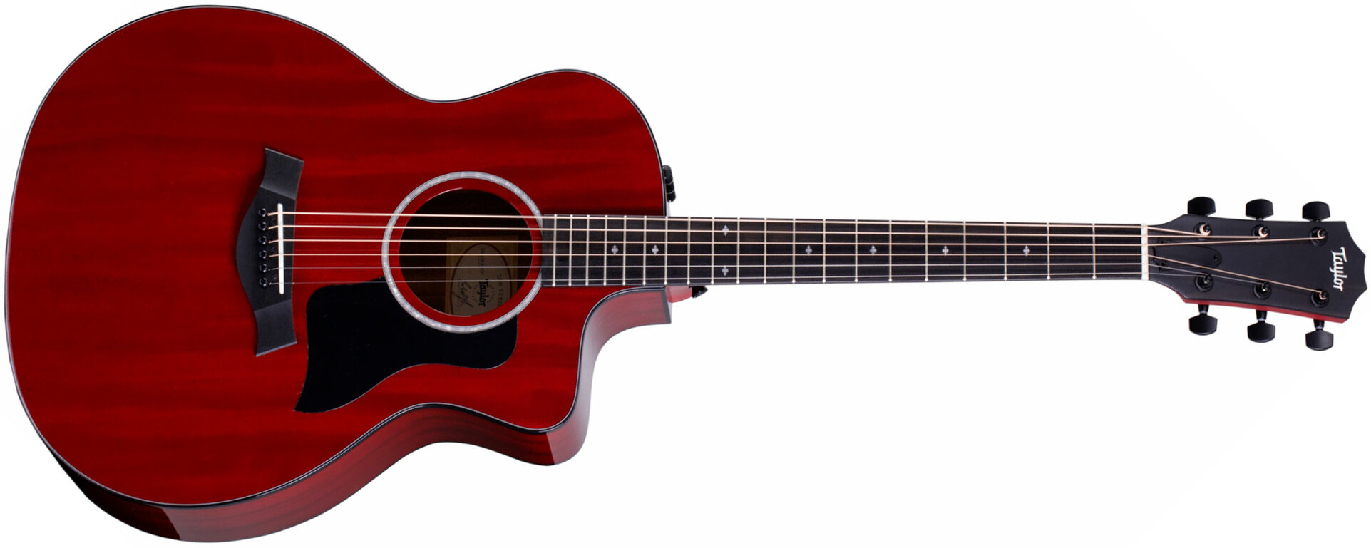 Taylor 224ce Dlx Ltd Grand Auditorium Cw Acajou Sapele Eb Es2 - Trans Red - Elektroakustische Gitarre - Main picture