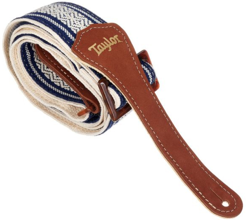 Taylor Academy Jacquard Leather Guitar Strap 2-inc White/blue 4006-20 - Gitarrengurt - Main picture