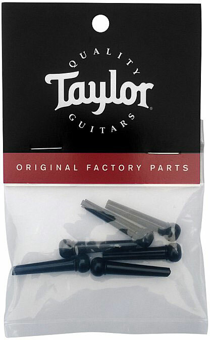 Taylor Bridge Pins 6-pack Black Plastic - Akustische Gitarre Bridgepin-Set - Main picture