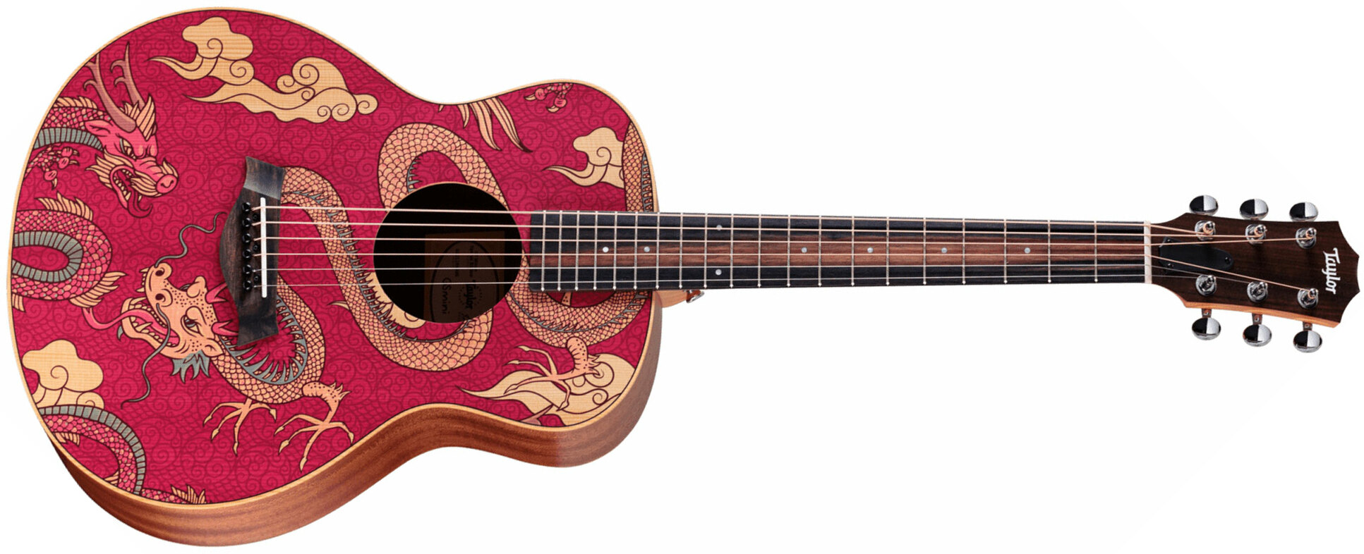 Taylor Gs Mini-e Special Edition Epicea Acajou Eb Esb - Year Of The Dragon - Folk-Gitarre - Main picture