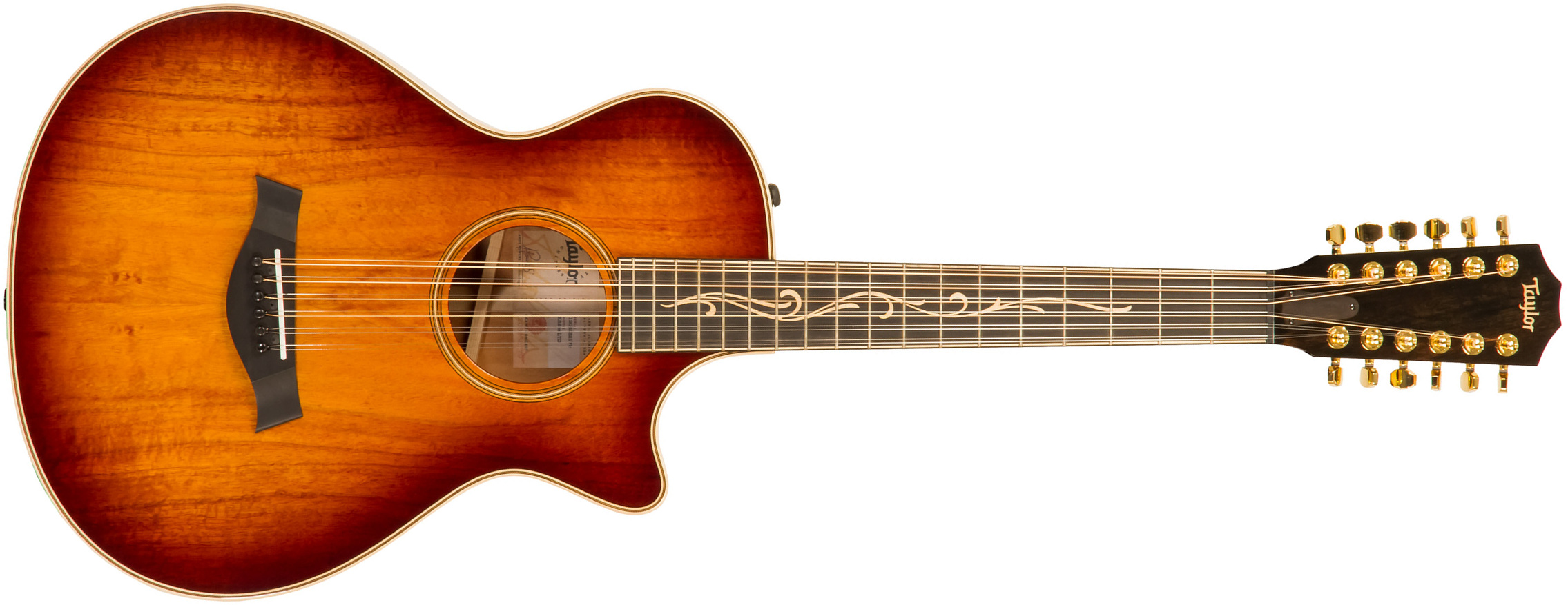 Taylor K62ce Ltd 12-string 12-fret Grand Symphony Cw 12c Tout Koa Eb Es2 - Shaded Edge Burst - Elektroakustische Gitarre - Main picture