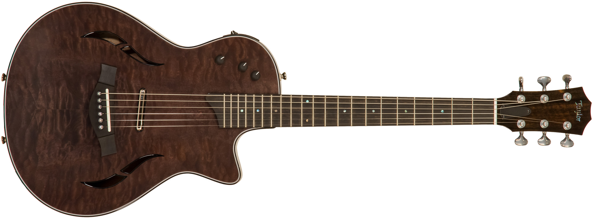 Taylor T5z Ltd Cw Quilt Maple Top Sapele Eb - Shark Gray - Semi-Hollow E-Gitarre - Main picture