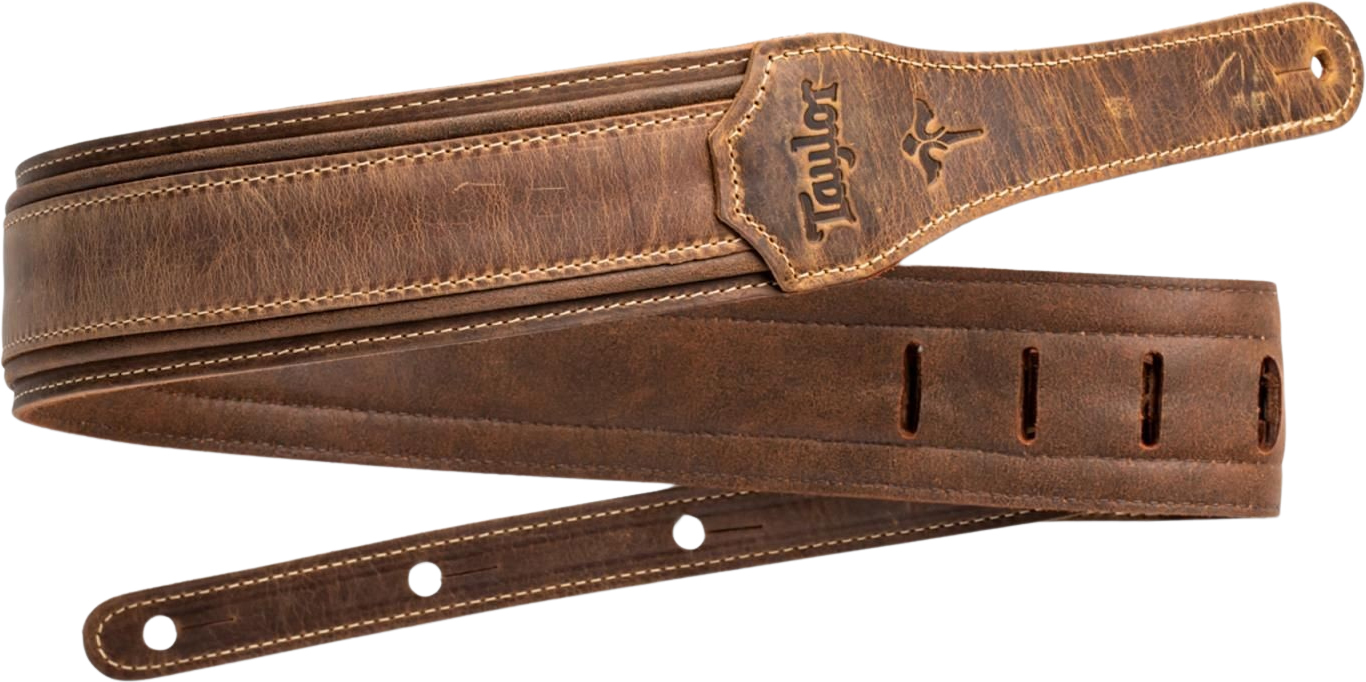 Taylor Wings Distressed Leather Guitar Strap 2.5-inc Dark Brown 4109-25 Cuir - Gitarrengurt - Main picture