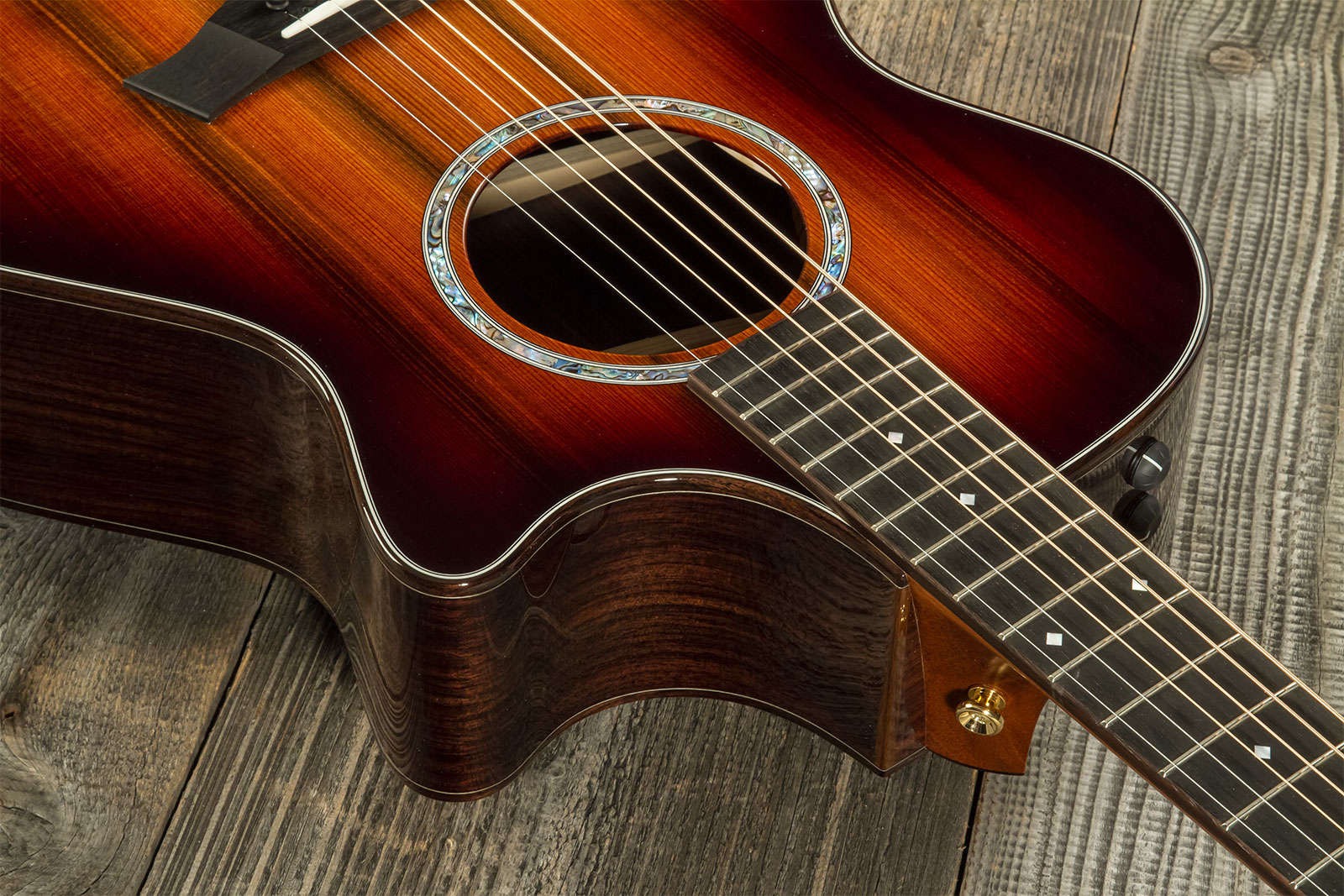 Taylor Custom Shop Gc-e Grand Concert Cw Sinker Redwood Palissandre Eb Es2 #1211103097 - Sunburst - Folk-Gitarre - Variation 4