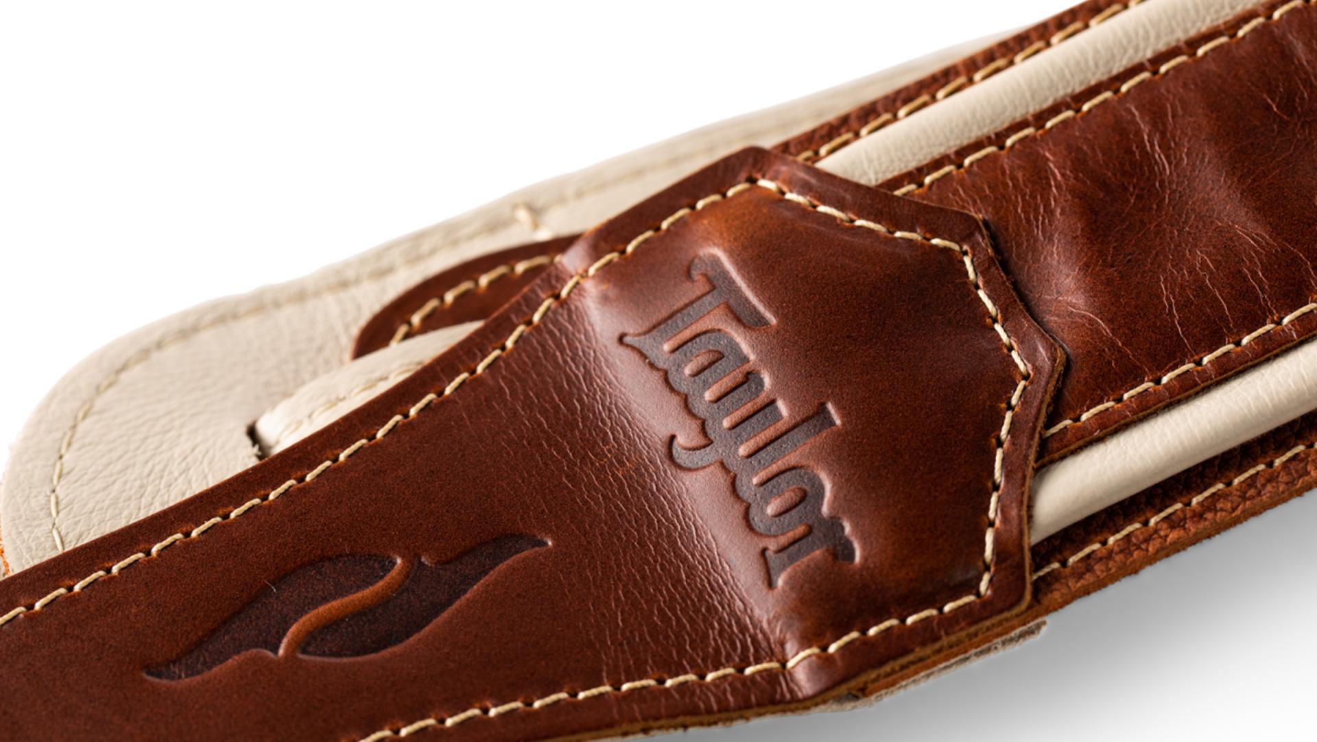 Taylor Element Leather Guitar Strap 2.5-inc Brown/cream 4113-25 Cuir - Gitarrengurt - Variation 3