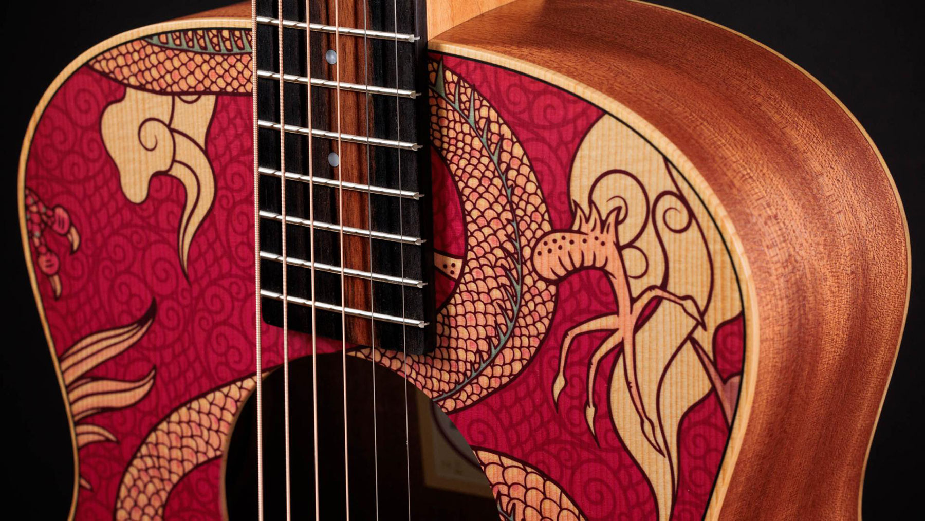Taylor Gs Mini-e Special Edition Epicea Acajou Eb Esb - Year Of The Dragon - Folk-Gitarre - Variation 2