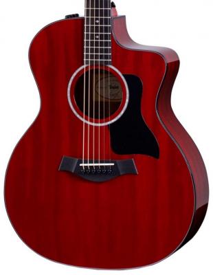 Elektroakustische gitarre Taylor 224ce DLX LTD - Trans red