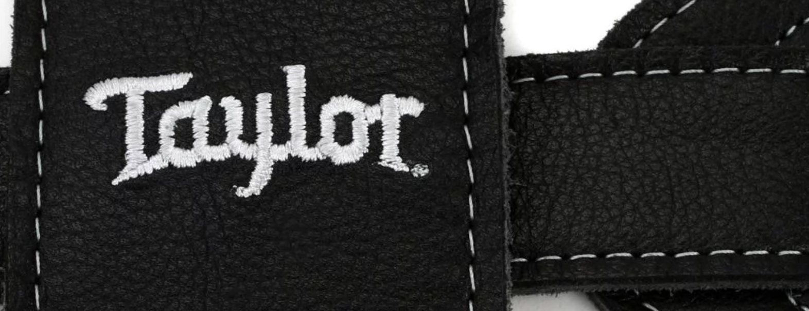 Taylor Strap Black Leather Suede Back 2.5 Inches Black Leather Silver Logo - Gitarrengurt - Variation 3
