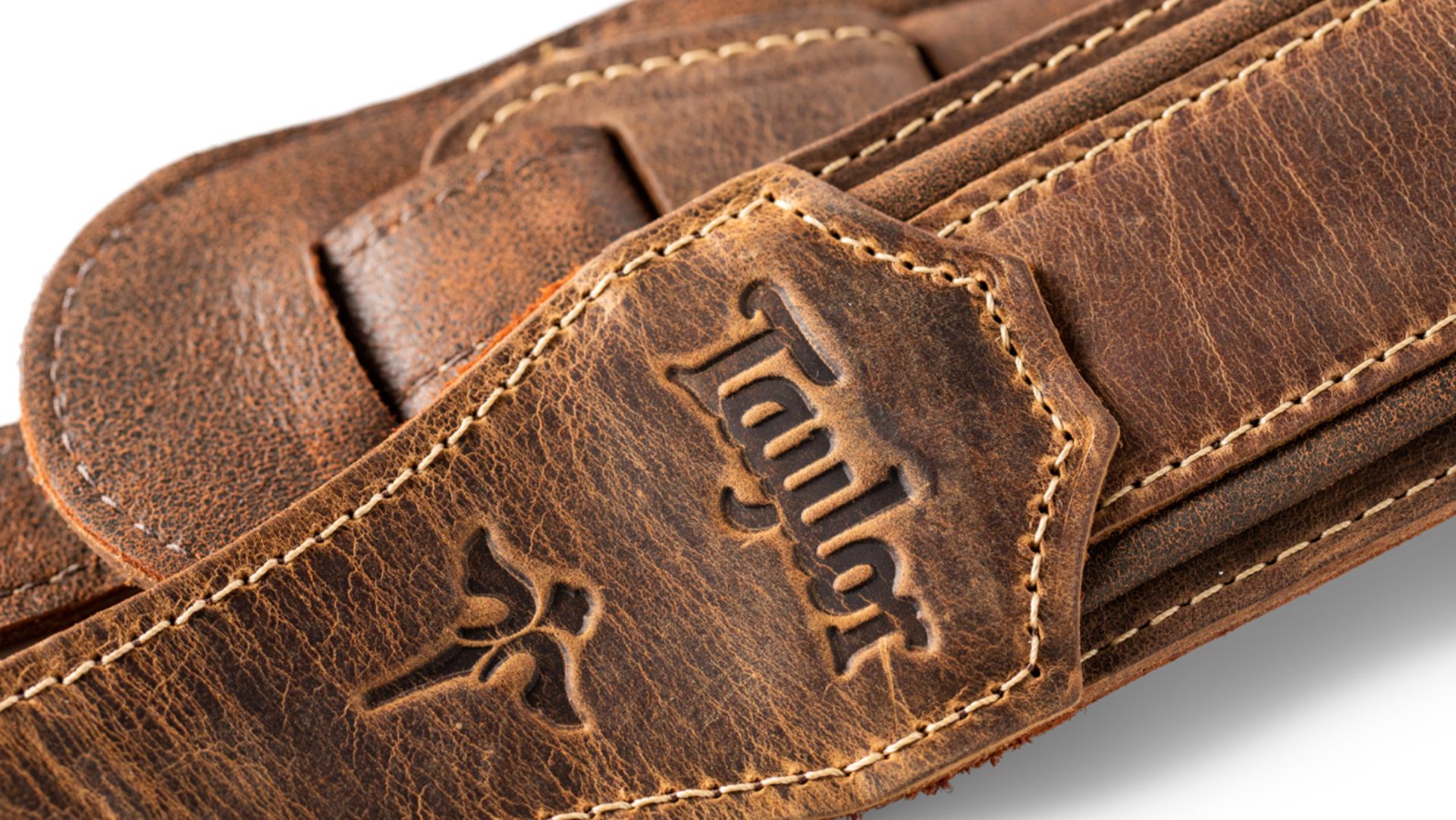 Taylor Wings Distressed Leather Guitar Strap 2.5-inc Dark Brown 4109-25 Cuir - Gitarrengurt - Variation 3