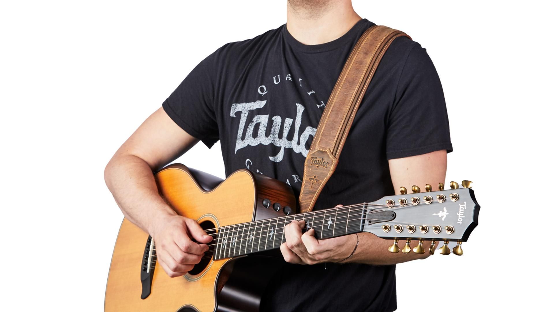 Taylor Wings Distressed Leather Guitar Strap 2.5-inc Dark Brown 4109-25 Cuir - Gitarrengurt - Variation 4