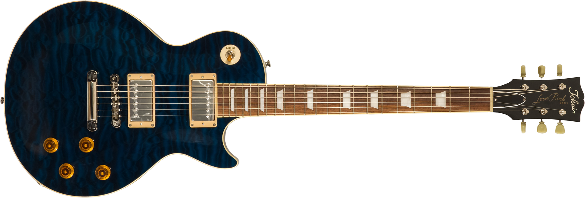 Tokai Love Rock Ls101q Jap 2h Ht Rw - Indigo Blue - Single-Cut-E-Gitarre - Main picture