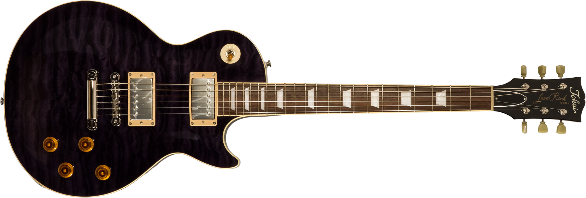 Tokai Love Rock Ls101q Jap 2h Ht Rw #2450033 - See Through Black - Single-Cut-E-Gitarre - Main picture