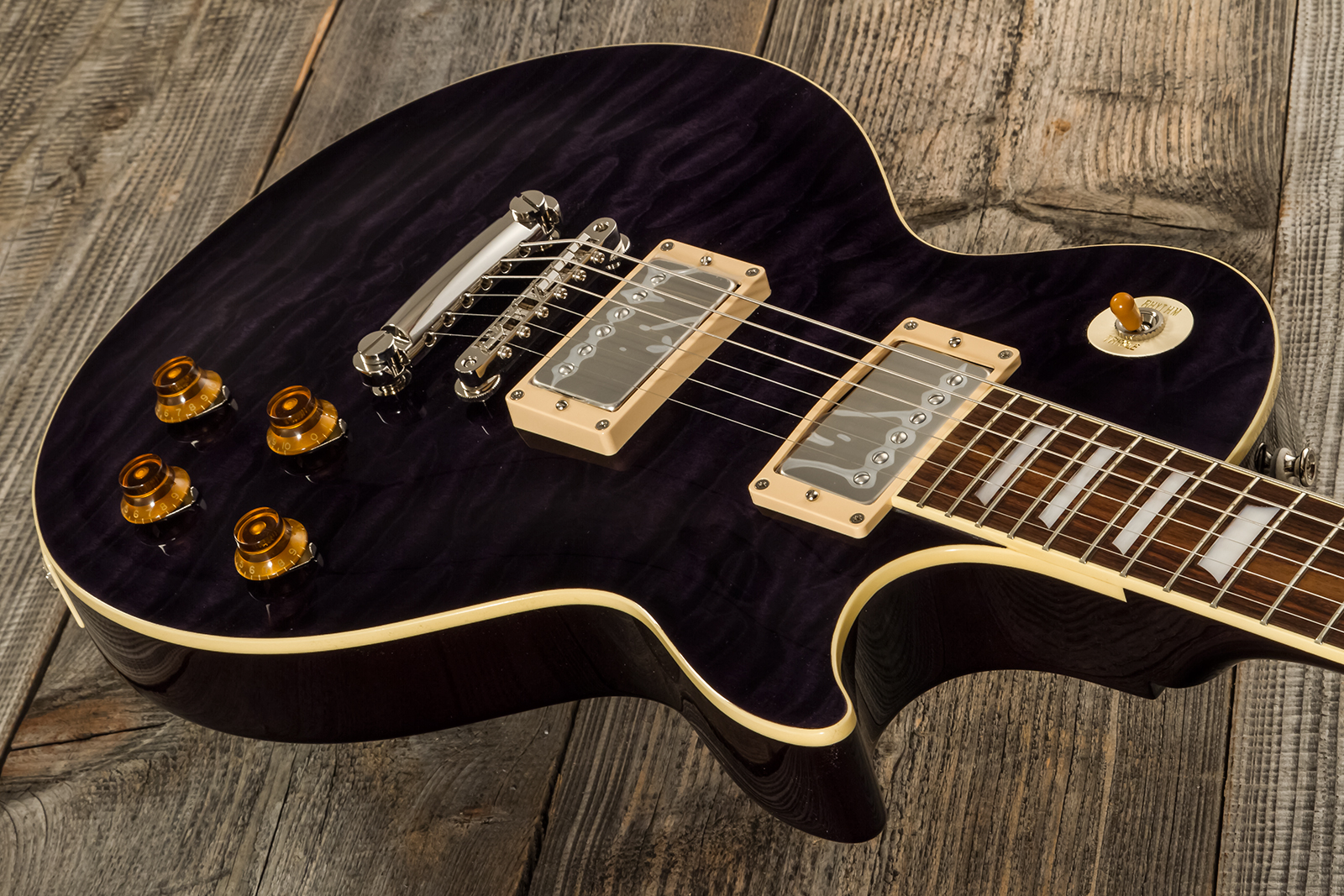 Tokai Love Rock Ls101q Jap 2h Ht Rw #2450033 - See Through Black - Single-Cut-E-Gitarre - Variation 2