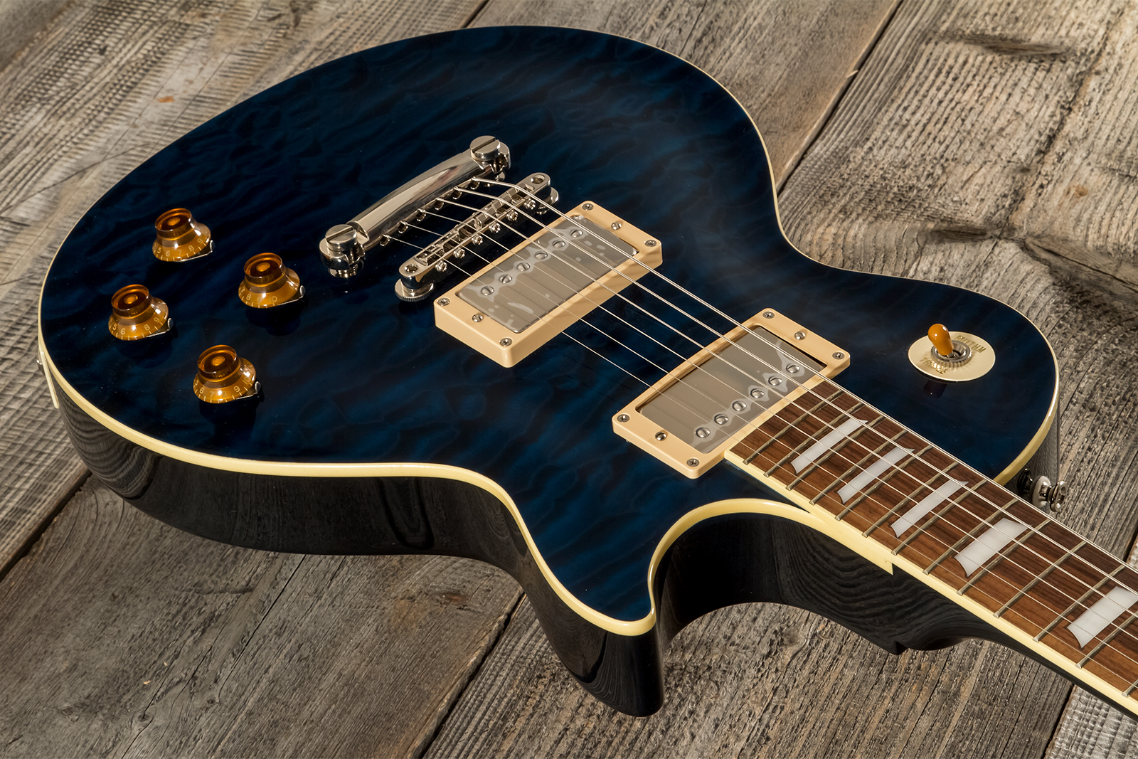 Tokai Love Rock Ls101q Jap 2h Ht Rw - Indigo Blue - Single-Cut-E-Gitarre - Variation 2
