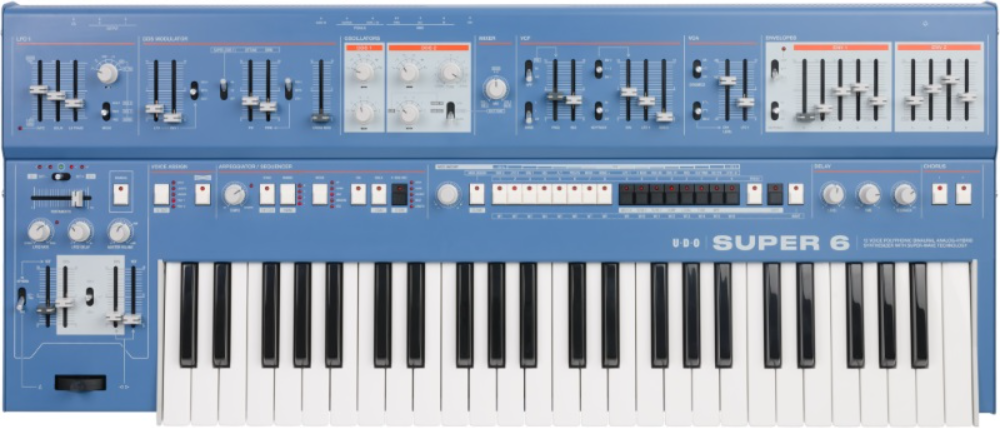 Udo Audio Super 6 Keyboard Blue - Synthesizer - Main picture