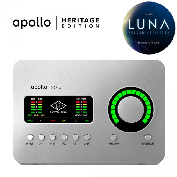 Thunderbolt audio interface Universal audio Apollo Solo Heritage Edition