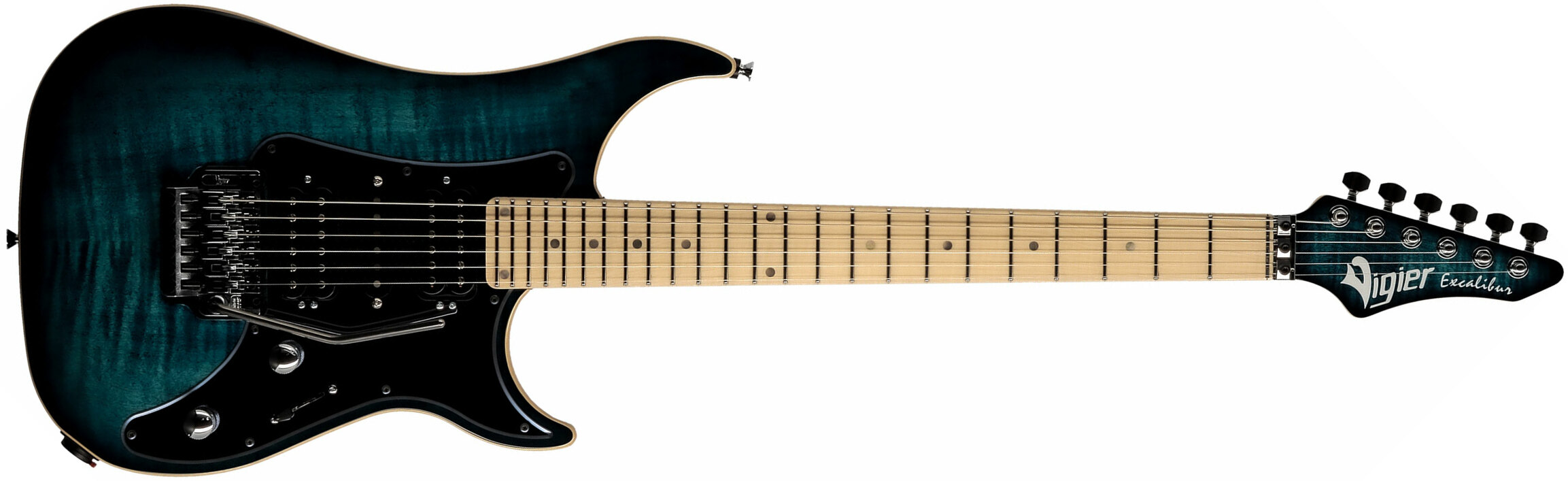 Vigier Excalibur Custom Hsh Fr Mn - Mysterious Blue - E-Gitarre in Str-Form - Main picture