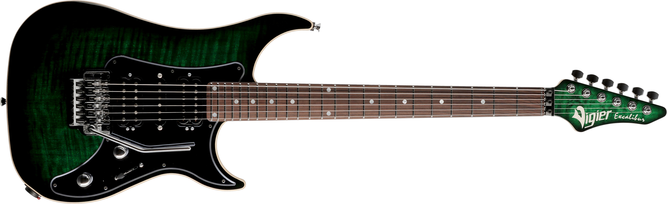 Vigier Excalibur Custom Hsh Fr Rw - Mysterious Green - E-Gitarre in Str-Form - Main picture