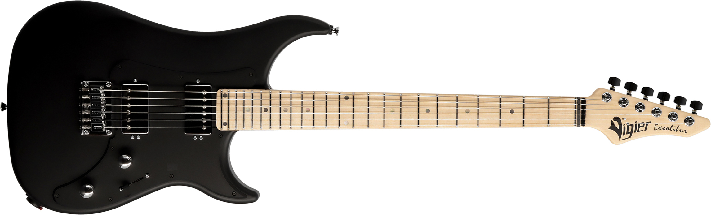 Vigier Excalibur Indus 2h Ht Mn - Black Matte - E-Gitarre in Str-Form - Main picture