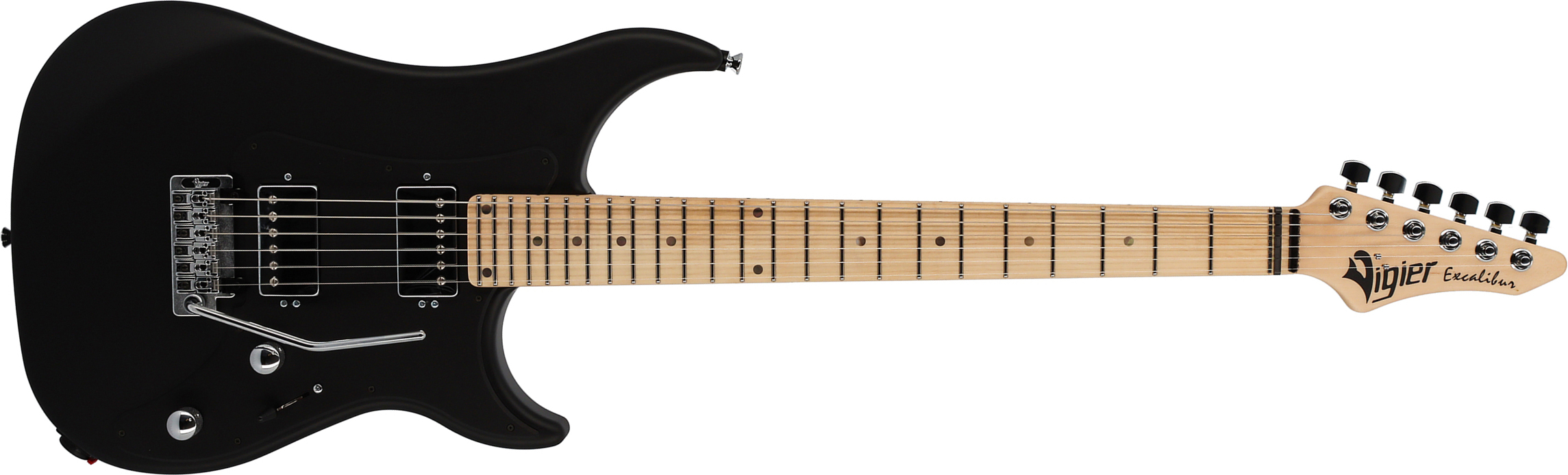 Vigier Excalibur Indus 2h Trem Mn - Black Matte - Double Cut E-Gitarre - Main picture