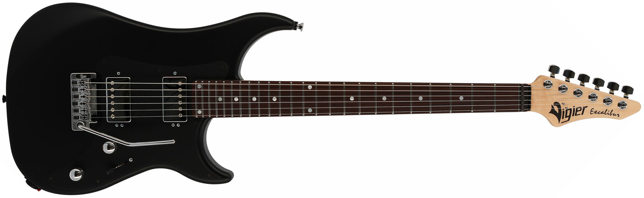 Vigier Excalibur Indus 2h Trem Rw - Black Matte - Double Cut E-Gitarre - Main picture