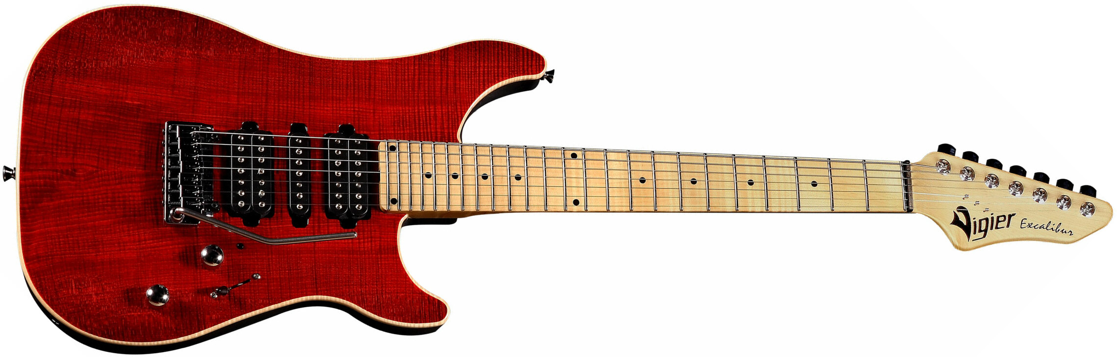 Vigier Excalibur Special 7 Hsh Trem Mn - Ruby - 7-saitige E-Gitarre - Main picture