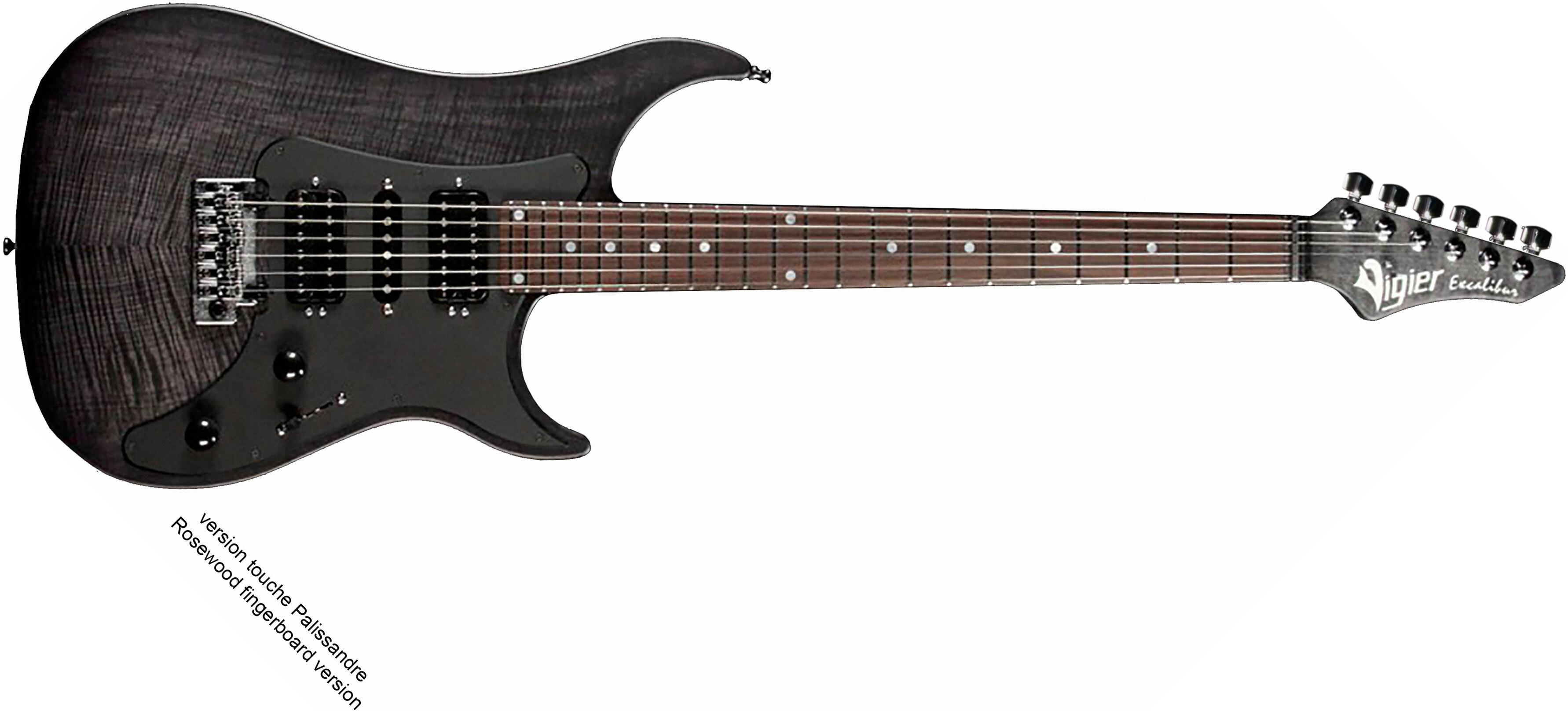 Vigier Excalibur Special Hsh Trem Mn +housse - Velour Noir - 7-saitige E-Gitarre - Main picture