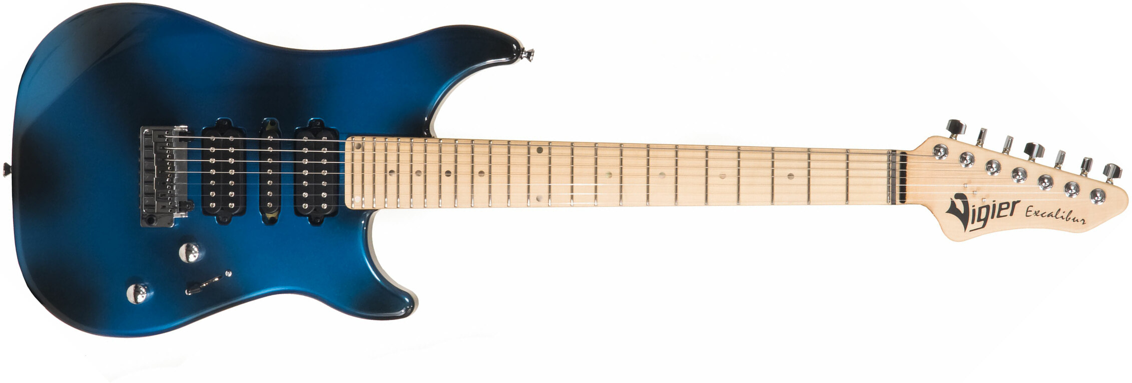 Vigier Excalibur Supra 7c Hsh Trem Mn - Urban Blue - 7-saitige E-Gitarre - Main picture