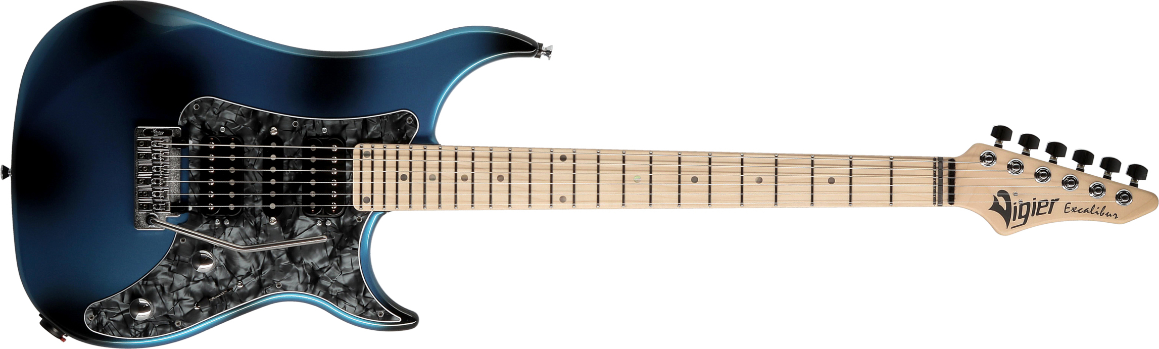 Vigier Excalibur Supraa Hsh Trem Mn - Urban Blue - Double Cut E-Gitarre - Main picture