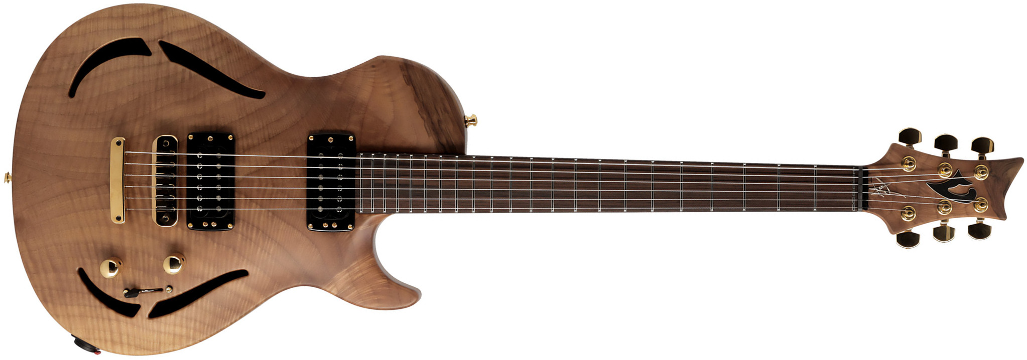 Vigier G.v. Wood Hollow Royal Walnut 2h Ht Rw #0632 - Natural - Semi-Hollow E-Gitarre - Main picture