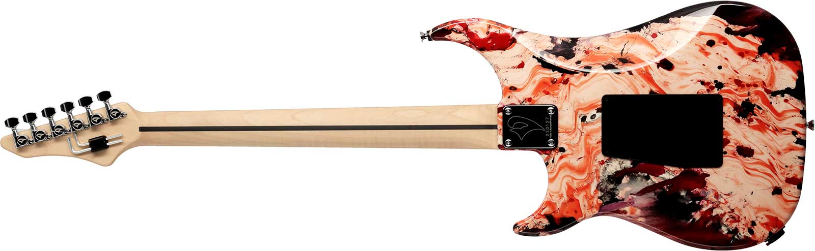 Vigier Excalibur Original Hss Fr Rw - Rock Art White/red/black - E-Gitarre in Str-Form - Variation 1