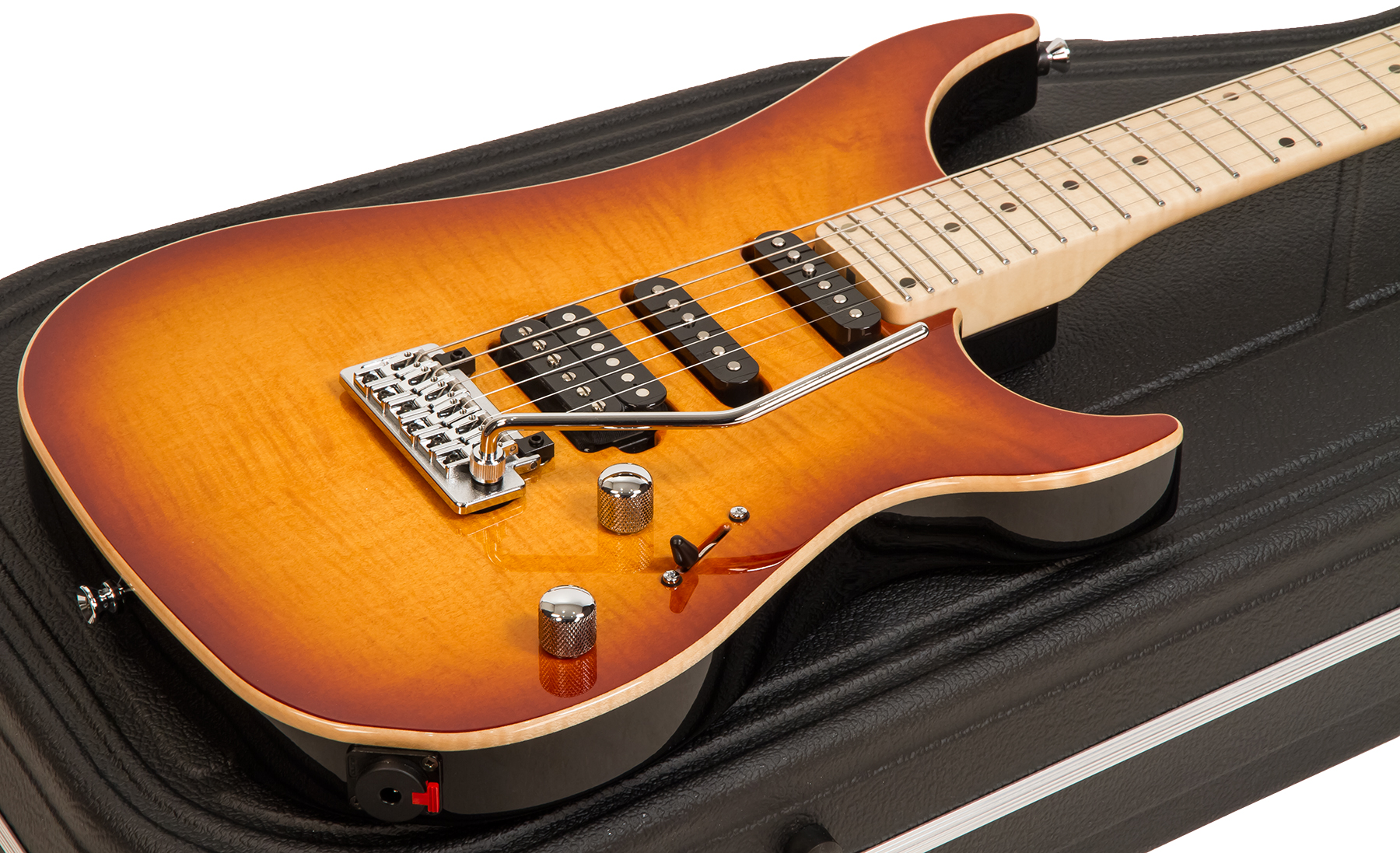 Vigier Excalibur Ultra Blues Hss Trem Mn - Amber - Double Cut E-Gitarre - Variation 1