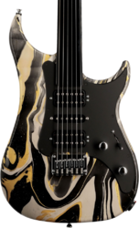 E-gitarre in str-form Vigier Excalibur Surfreter Supra - Rock art yellow white black