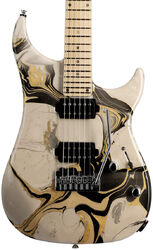 E-gitarre in str-form Vigier                         Excalibur Thirteen (MN) - Rock art beige black yellow