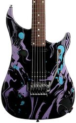 Signature-e-gitarre Vigier Ron Thal BFoot Excalibur - Rock art black/purple/blue