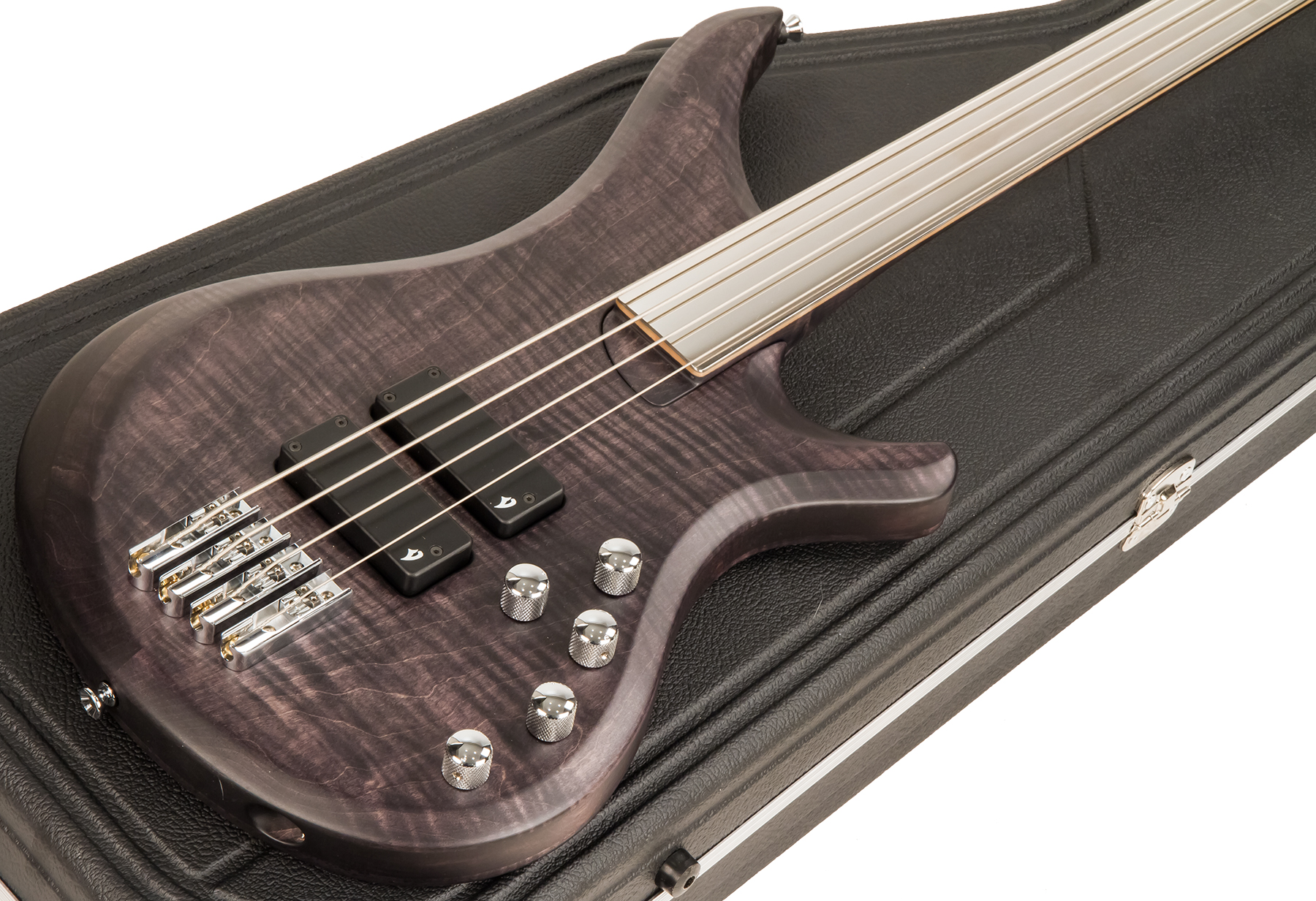 Vigier Passion Iv Fretless Imetal Active Dm +etui - Black Diamond - Solidbody E-bass - Variation 1